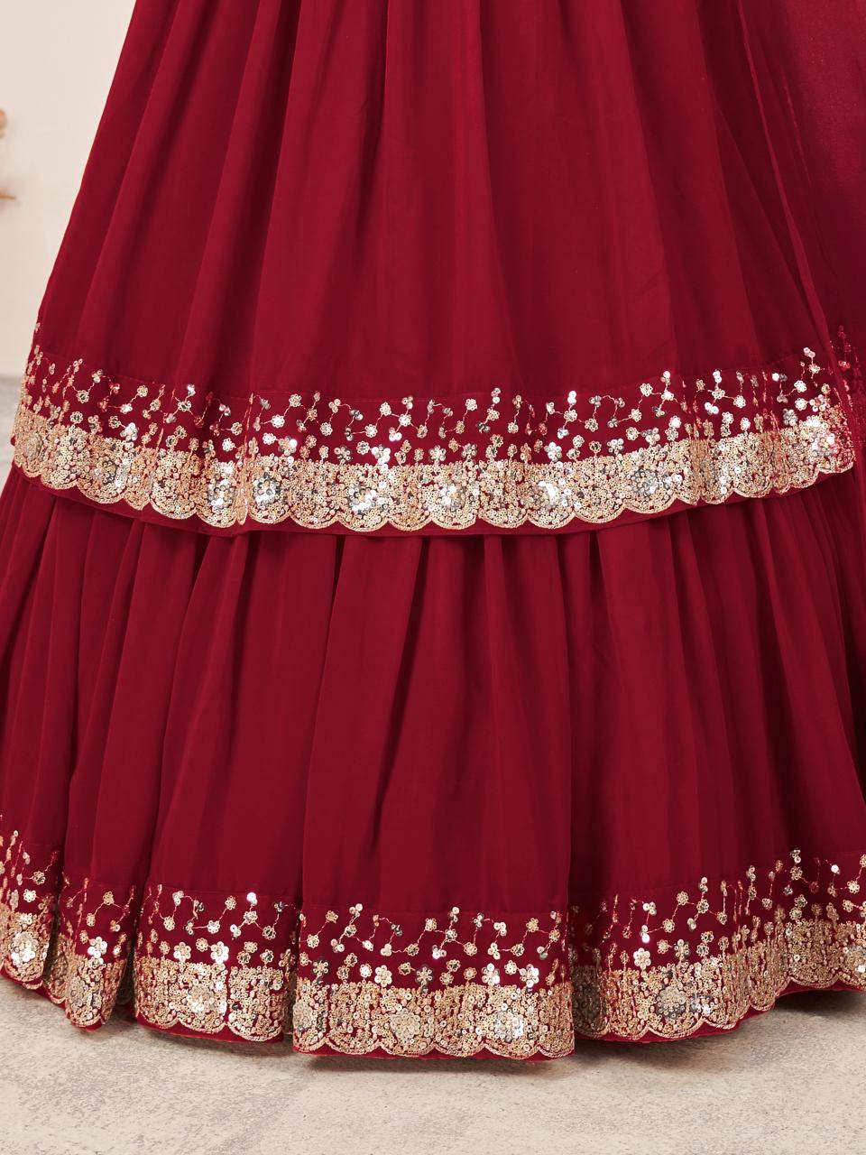 Anchal vol 2 Georgette Red Lehenga choli manufacturers in India